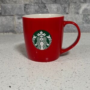 Starbucks 2021 Vibrant Bold Red Mug with Iconic Green Siren Mermaid Logo 11 oz